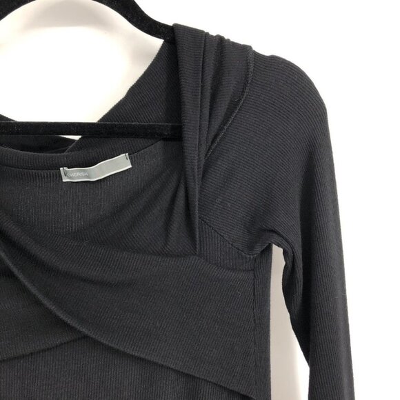 Cherish Black Fun and flirty ribbed cross cross off-the-shoulder tunic size S - Picture 14 of 16